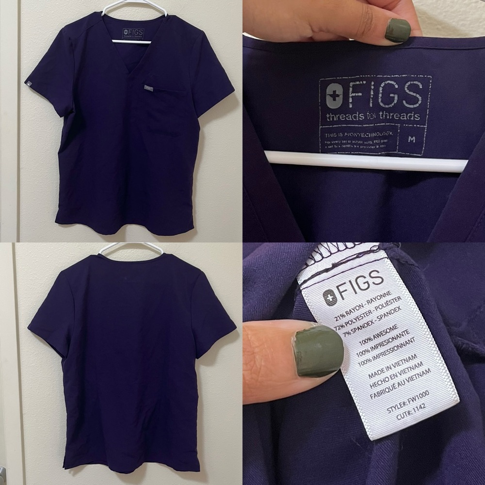 •FIGS• Catarina One-Pocket Scrub Top Purple
